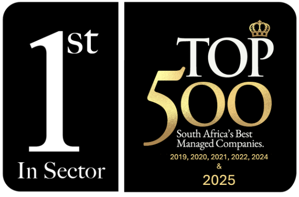 Top500 South Africa’s Best Managed Companies — 1st In Sector, 2019, 2020, 2021, 2022, 2024 and 2025