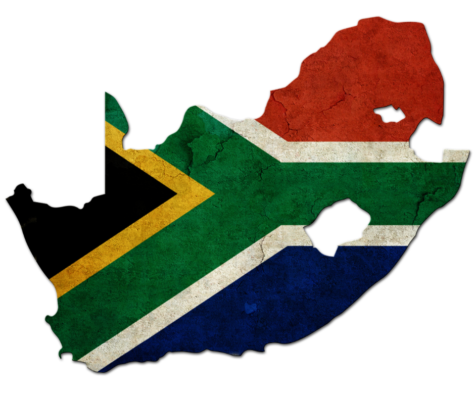 South Africa in the colours of the national flag